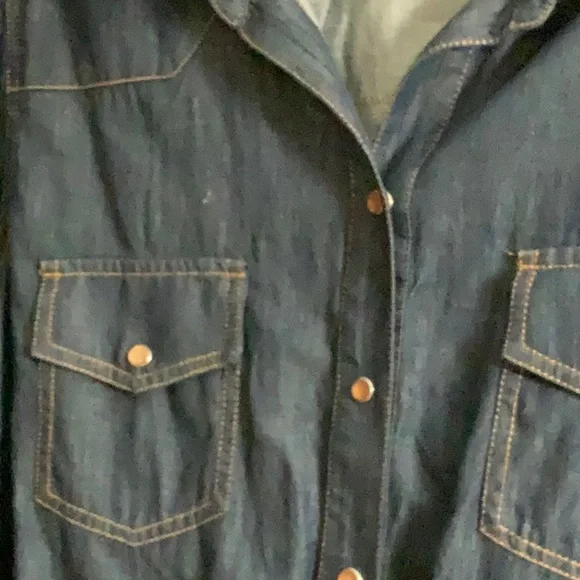 Karen Kane XL Denim Drawstring Top. New, never worn, no tags - Picture 4 of 4